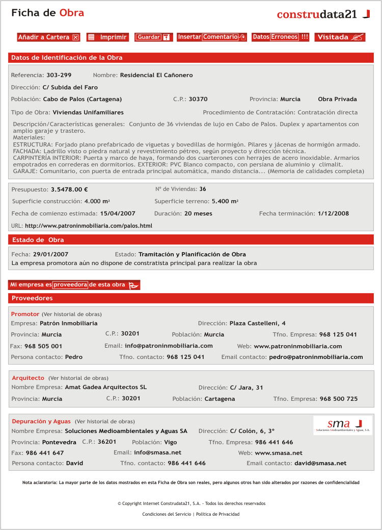 Example of work card